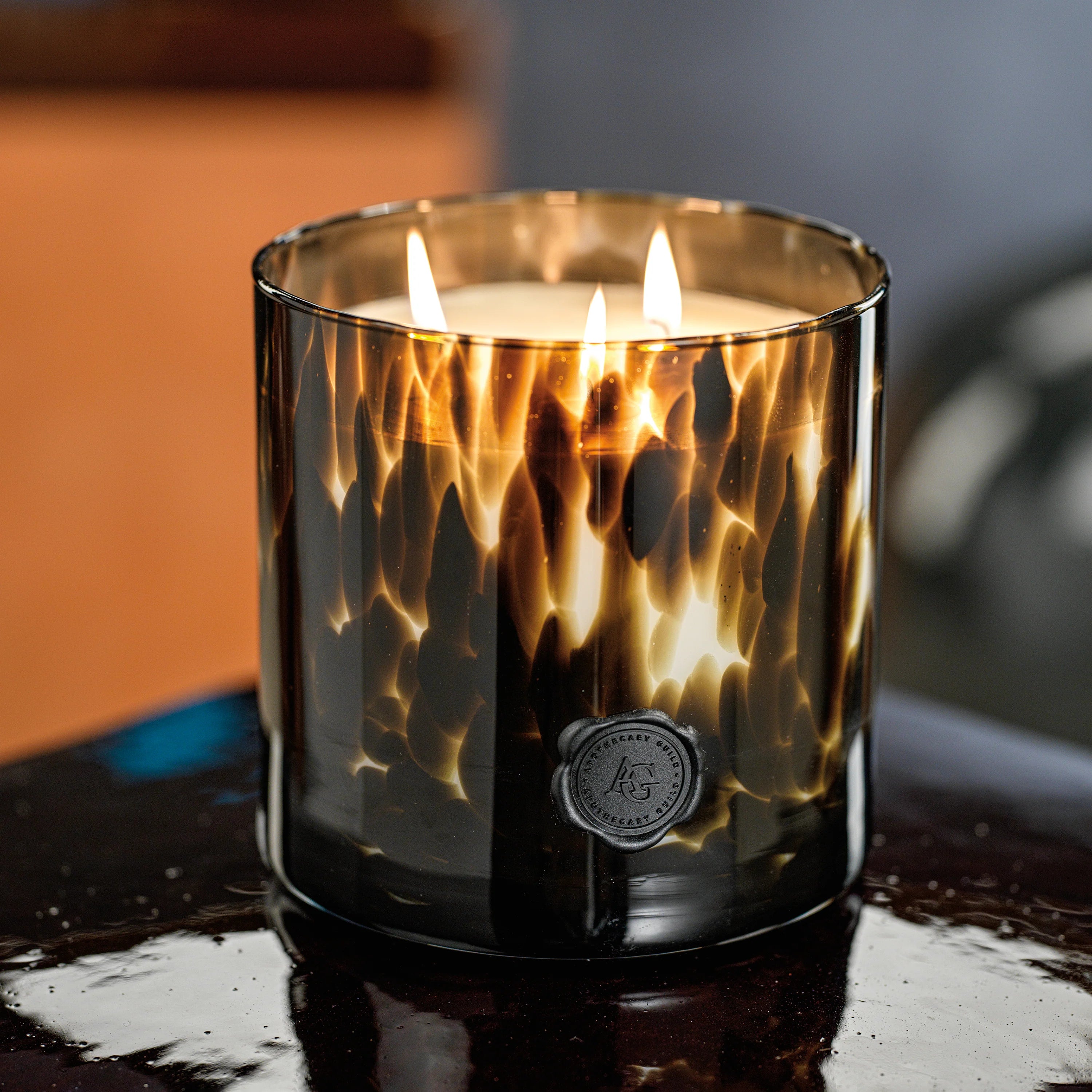 AG Opal Glass Three Wick Candle Jar- Black Fig Vetiver