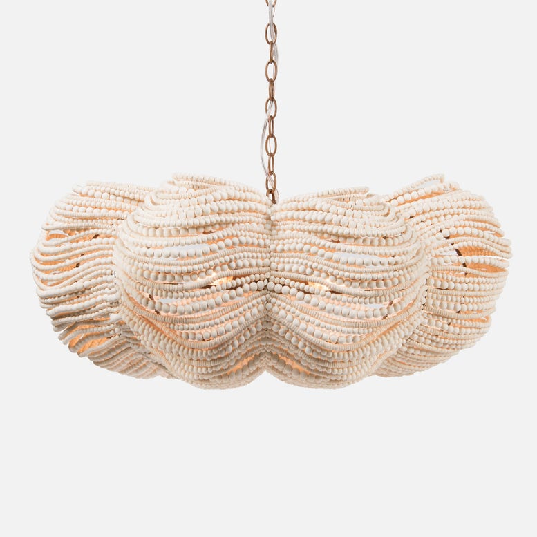 Made Goods Kira Clover Wood Beads Chandelier