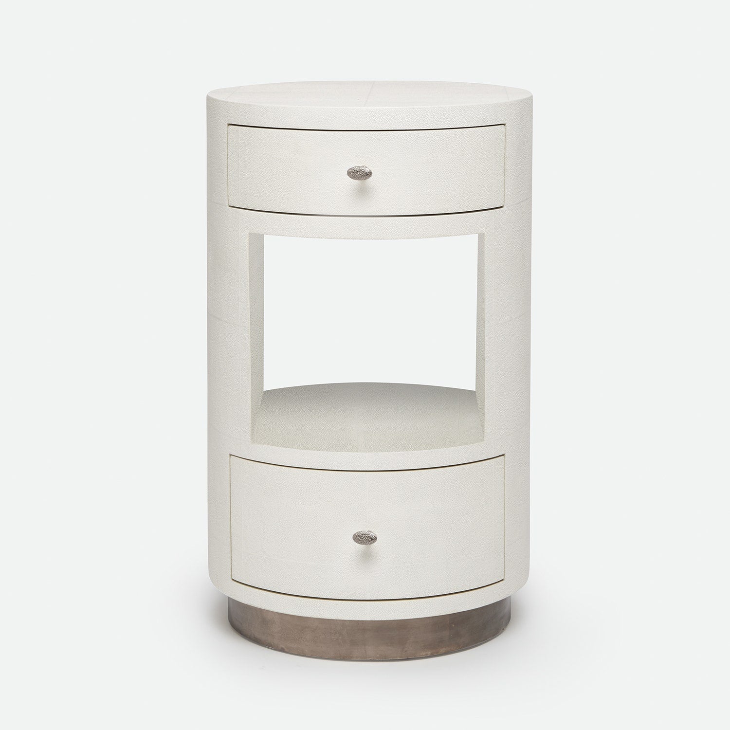Made Goods Nerine Oval  Faux Shagreen Nightstand