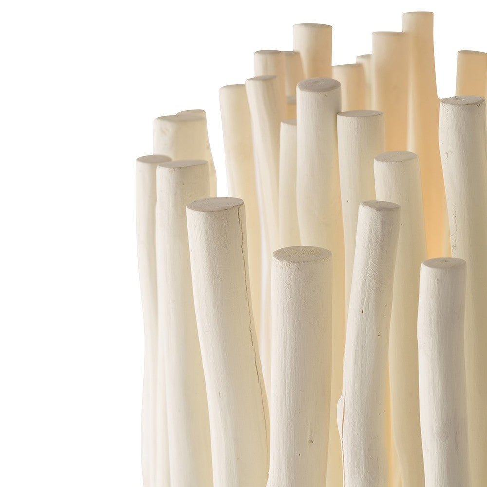 closeup of wooden dowels