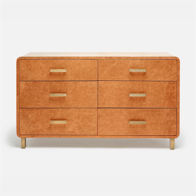 6-drawer dresser in color option aged camel