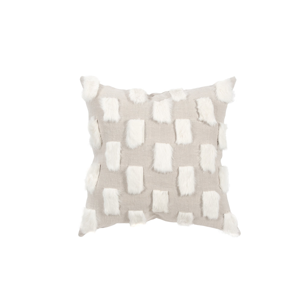 square fur patterned linen pillow