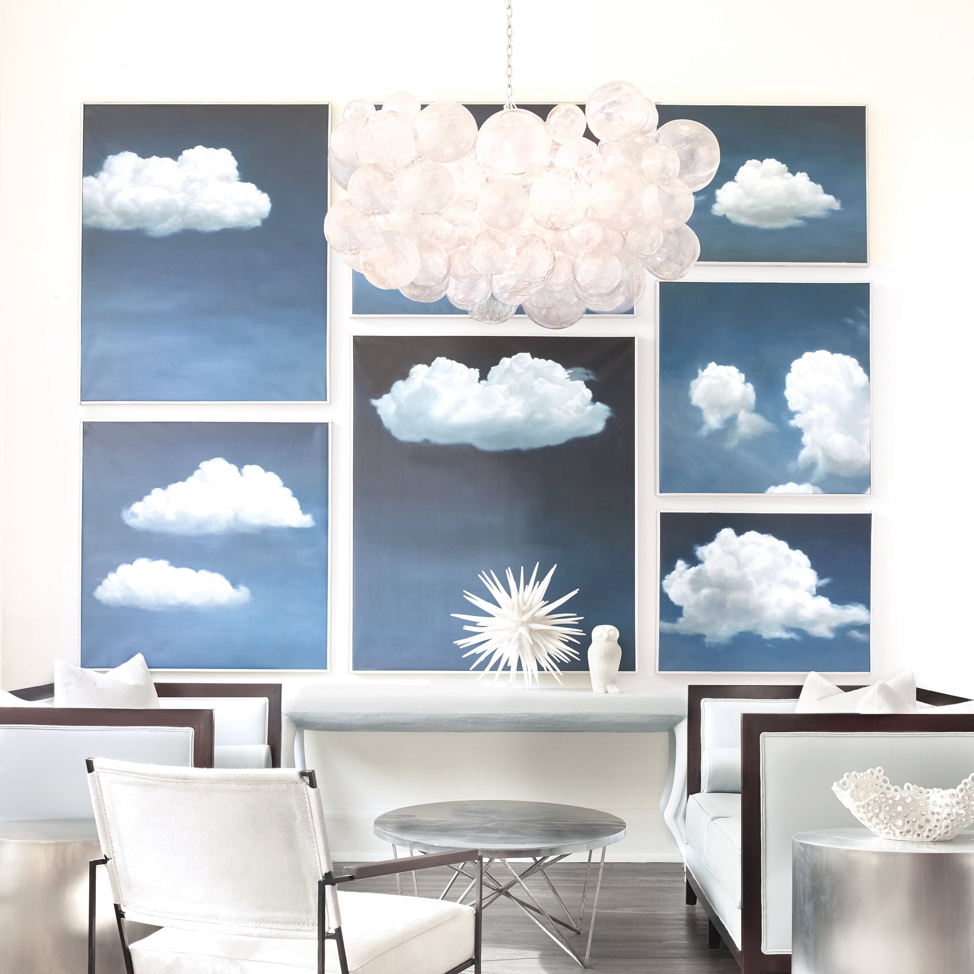 cloud chandelier featured in living room