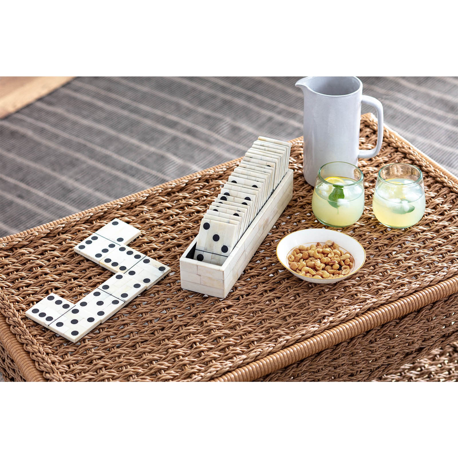 XL Royal Dominos Game Set in White Bone