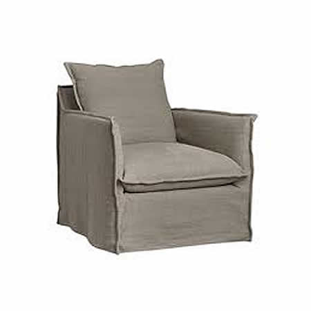 lounge chair with slipcover in grey fabric option