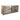 angle view of driftwood cabinet with silver sliding doors