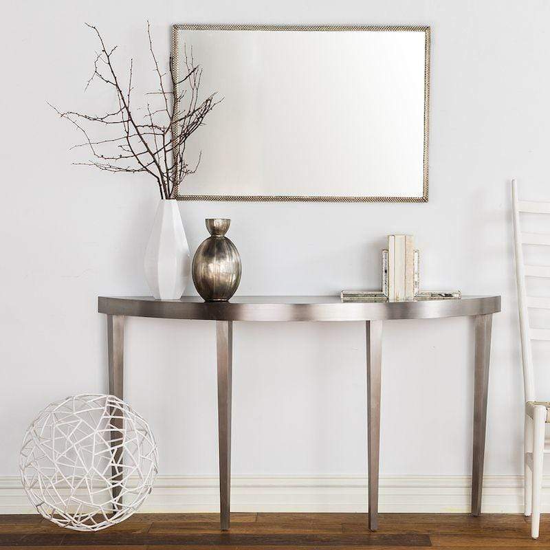 Oly Studio Jett Half Round Brushed Stainless Console Table