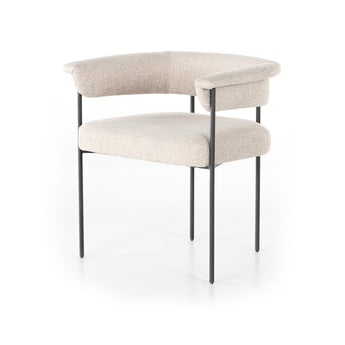 Eclat Dining Chair: Modern Elegance in Slim Iron Frame and Luxurious Upholstered Seating
