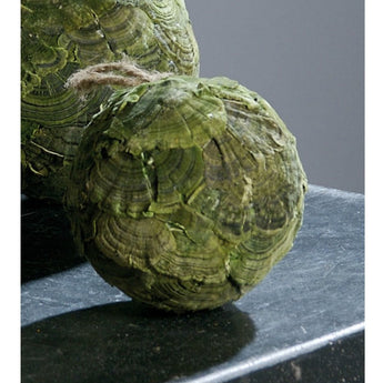 Pk 6 - 4" Dia Green Mushroom Ball with Hanging Cord