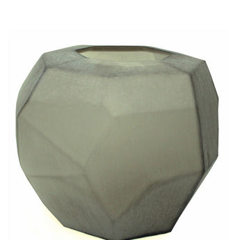 CUBISTIC - Smoke Gray Frosted Round Glass Vase