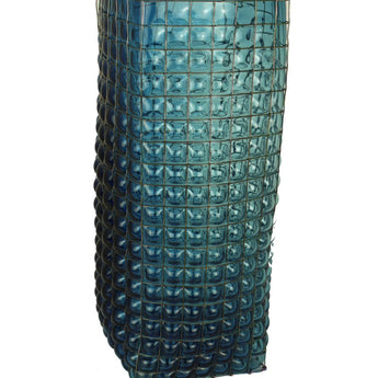 GRID GIANT - Glass Vase with Grid Metal Accent