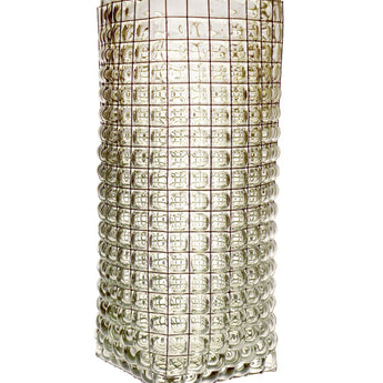 GRID GIANT - Glass Vase with Grid Metal Accent