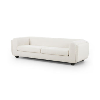 Sophisticated Arched Arm Sofa: Modern Design High-Performance Fabric Upholstery & Banded Frame, Layered Look