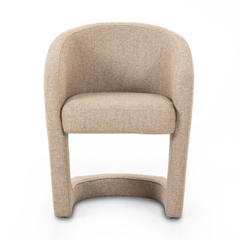 Barclay Dining Armchair - Elegant Barrel Back Chair in Heron Sand with S-Spring Support