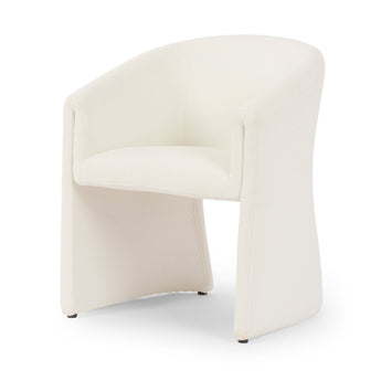 Fold-Style Velvet Dining Chair - Luxury Upholstered in Navy Polyester or Cream with S-Spring Seat