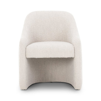 Bouclé Curve Dining Chair: Modern Elegance Sculpted in Durable Comfort Fabric