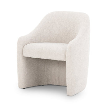 Bouclé Curve Dining Chair: Modern Elegance Sculpted in Durable Comfort Fabric