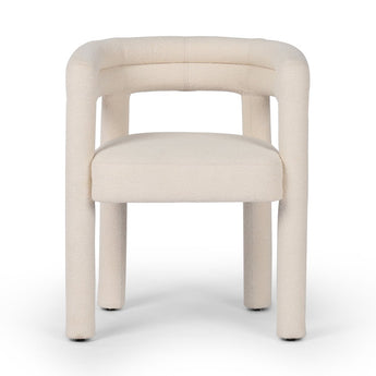 Elegant Flow Dining Chair with Wooden Base - Performance Fabric & Velvet Options in Sophisticated Shades