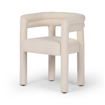 Elegant Flow Dining Chair with Wooden Base - Performance Fabric & Velvet Options in Sophisticated Shades