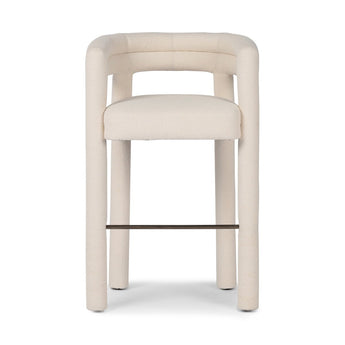 Luxury Tubular Stool: Wooden Seat Comfort Upholstered in Polyester or Velvet Fluid Design