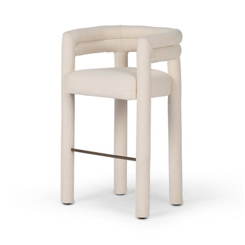 Luxury Tubular Stool: Wooden Seat Comfort Upholstered in Polyester or Velvet Fluid Design