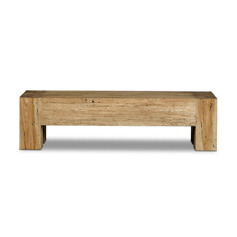 Chunky Squared Legs Rustic Oak Veneer Bench