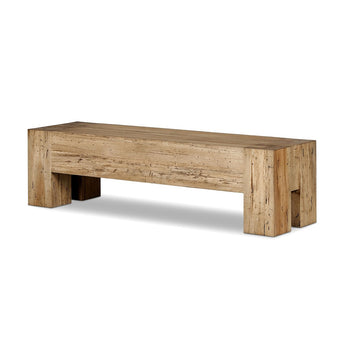 Chunky Squared Legs Rustic Oak Veneer Bench