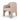 Organic Aura Eco-Friendly Dining Chair in Cognac Leather with Sand Performance Fabric