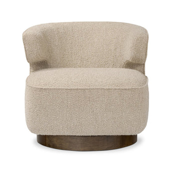 Eleganza Swivel Chair: Modern Berber Oatmeal/Almond Comfort Seating