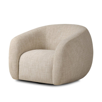 Channing Spin Lounge Chair: Vintage European-Inspired Comfort with Heathered Fabric