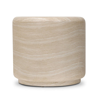 Solstice Weather-Resistant Drum-Shaped Outdoor End Table