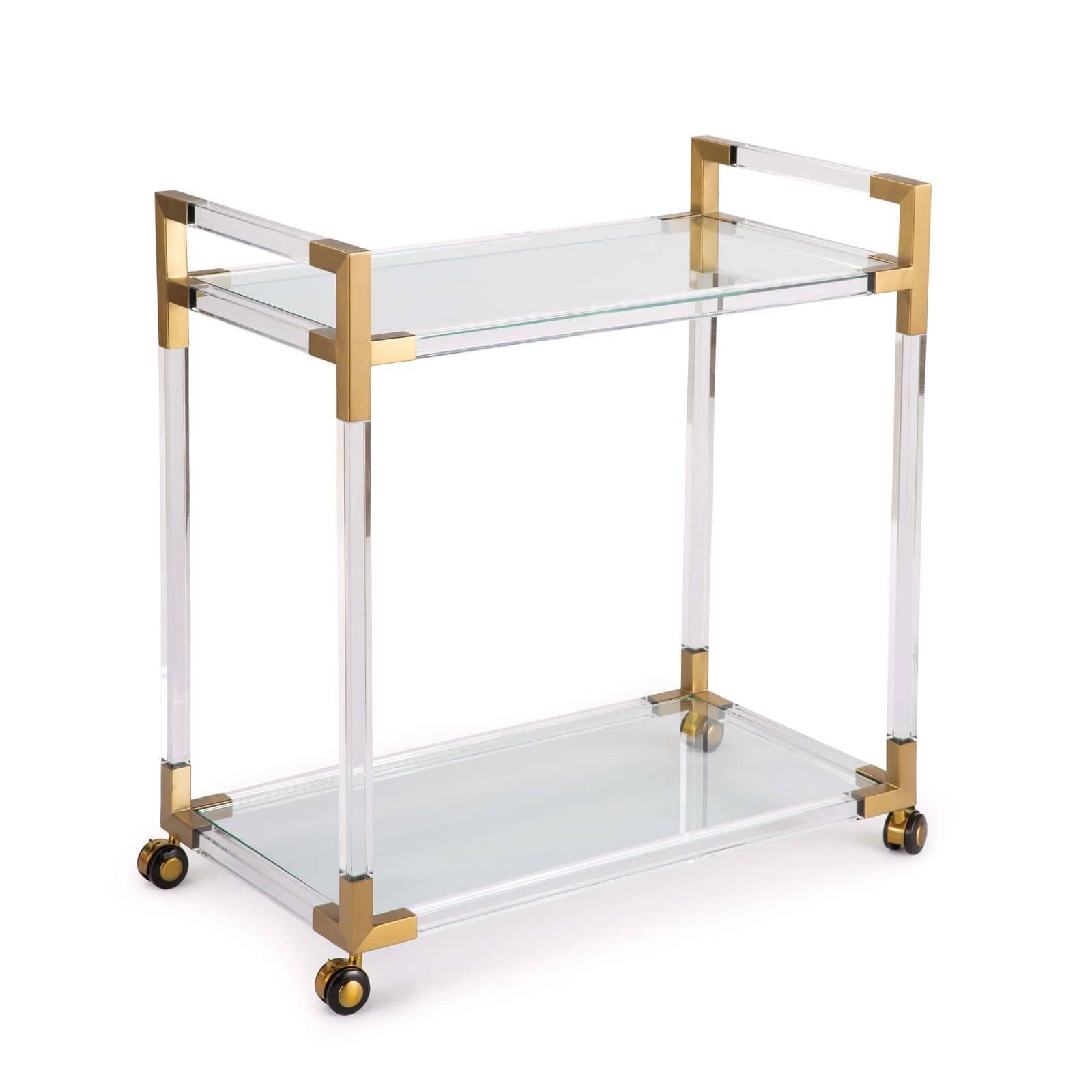 Americano Bar Cart in Acrylic and Natural Brass