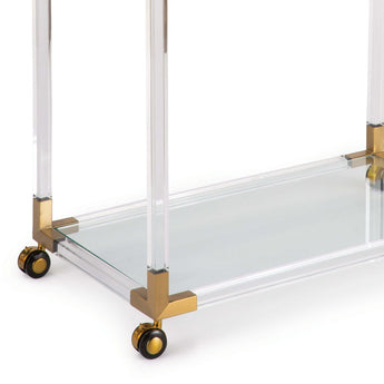 Americano Bar Cart in Acrylic and Natural Brass