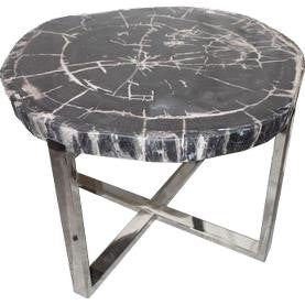 Round Side Table - Petrified Wood