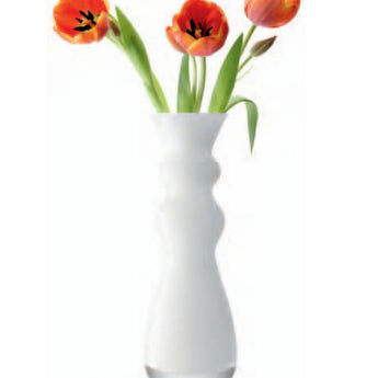 BUBA - 12" White Cased Glass Vase
