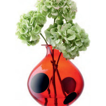 ZAZOU - Red with Black Dots Glass Vase