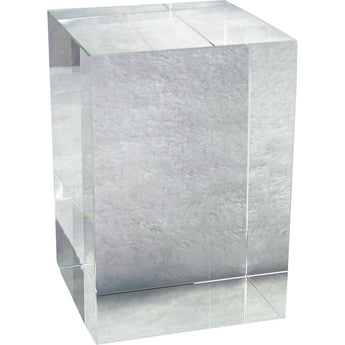 Solid Crystal Pedestal Base  4"x4"x8"H