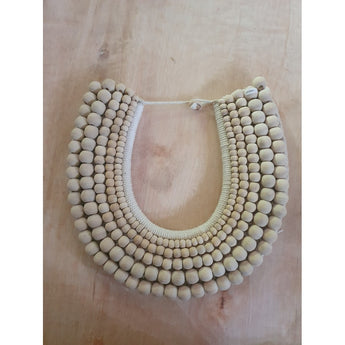 Natural Beaded Necklace on Stand 21"