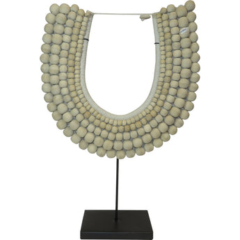 Natural Beaded Necklace on Stand 21"