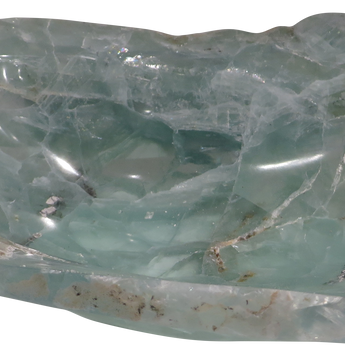 Polished Fluorite Bowl with Raw Edge