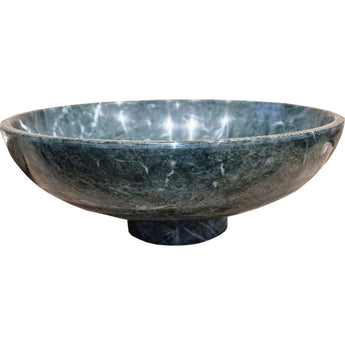 Green Marble Bowl on Base 16" dia x 6"