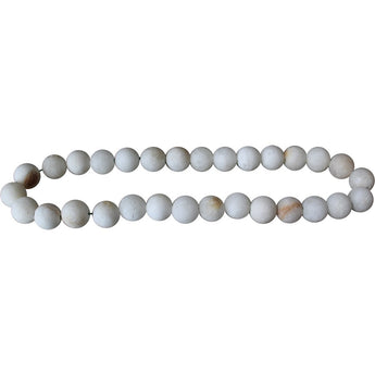 White Marble Necklace w/ 30 Beads