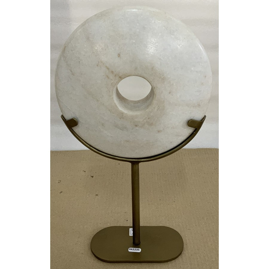 Chunky Marble Disc on Stand Medium