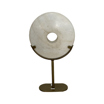 Chunky Marble Disc on Stand Medium