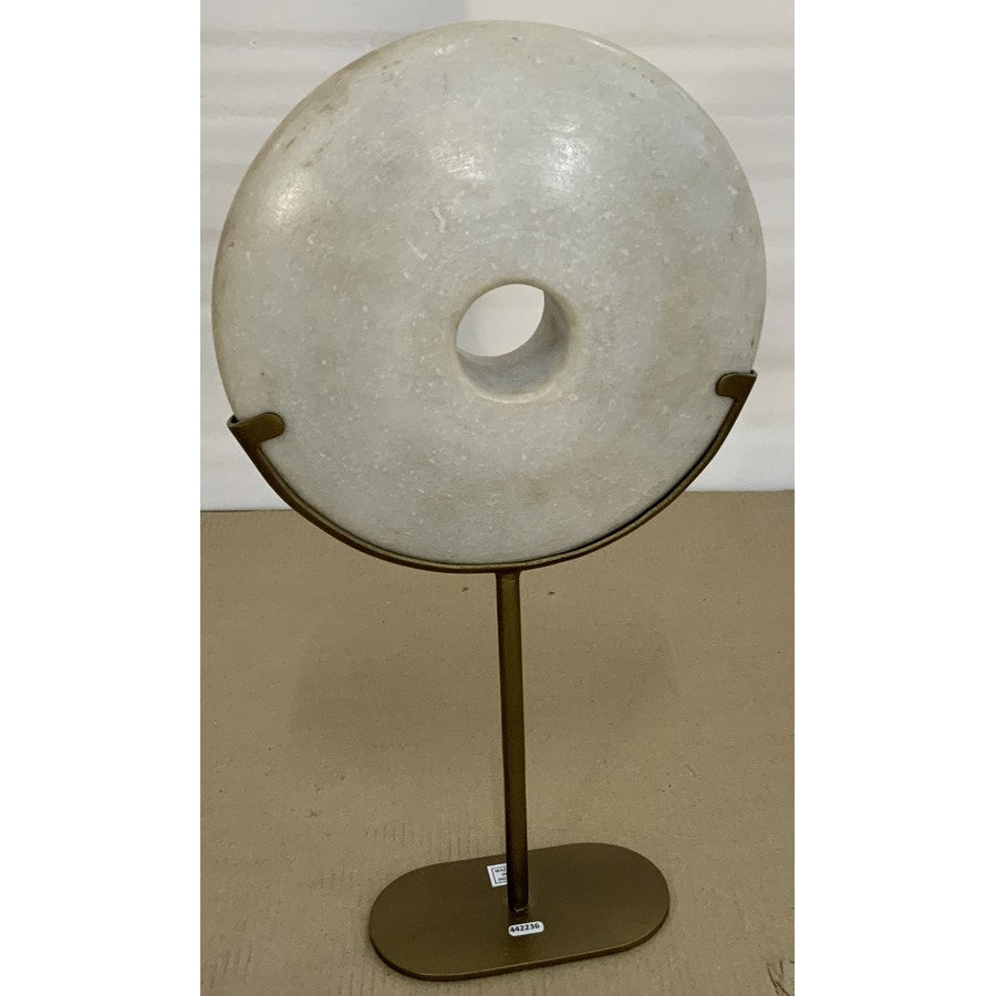 Chunky Marble Disc on Stand Large