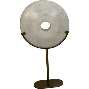 Chunky Marble Disc on Stand Large