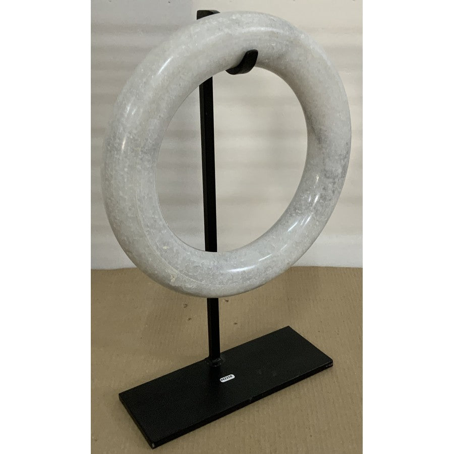 White Marble Circle on Stand
