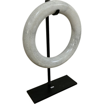 White Marble Circle on Stand