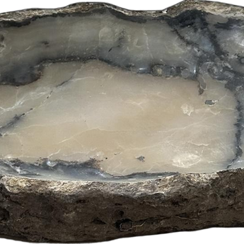 Hand-Carved Natural Onyx Bowl with Raw Edge