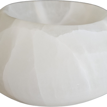 Hand-Carved White Onyx Alien Bowl